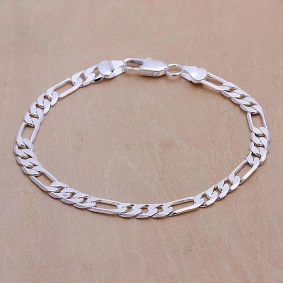 BRAND NEW 925 4 MM WIDE 8 INCHES LONG 925 SILVER BRACELET - Picture 1 of 5